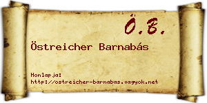 Östreicher Barnabás névjegykártya